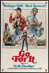 9h332 GO FOR IT 1sh '83 Casaro art of Terence Hill & Bud Spencer!