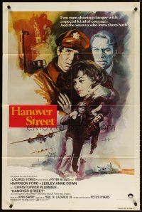 9h359 HANOVER STREET int'l 1sh '79 cool art of Harrison Ford & Lesley-Anne Down in World War II!