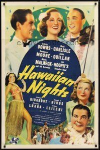 9h372 HAWAIIAN NIGHTS 1sh '39 Johnny Downs, Mary Carlisle, pretty Constance Moore in hula outfit!