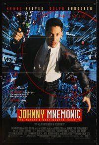 9h441 JOHNNY MNEMONIC 1sh '95 Keanu Reeves techno-thriller, cool image!