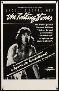 9h465 LADIES & GENTLEMEN THE ROLLING STONES 1sh '73 great c/u of rock & roll singer Mick Jagger!