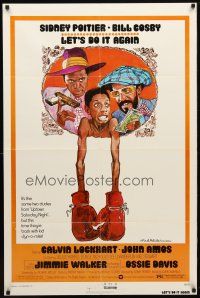 9h479 LET'S DO IT AGAIN 1sh '75 wacky art of Sidney Poitier, Bill Cosby, & Jimmie Walker!