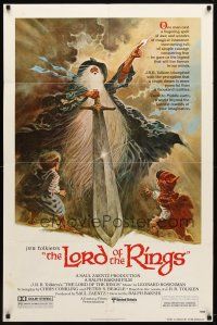 9h493 LORD OF THE RINGS 1sh '78 Ralph Bakshi cartoon, classic J.R.R. Tolkien novel, Tom Jung art!