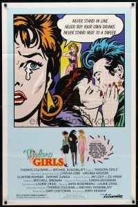 9h526 MODERN GIRLS 1sh '86 Cynthia Gibb, Virginia Madsen, Daphne Zuniga, great pop art!