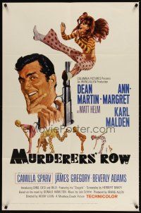 9h539 MURDERERS' ROW 1sh '66 art of spy Dean Martin as Matt Helm & sexy Ann-Margret by McGinnis!