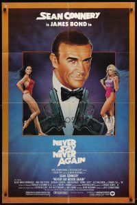 9h552 NEVER SAY NEVER AGAIN 1sh '83 art of Sean Connery as James Bond 007 by Obrero!