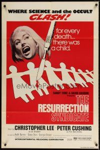 9h571 NOTHING BUT THE NIGHT 1sh R76 Christopher Lee, The Resurrection Syndicate!