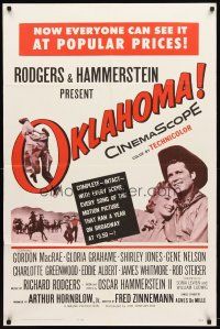 9h573 OKLAHOMA 1sh R63 Gordon MacRae, Shirley Jones, Rodgers & Hammerstein musical!