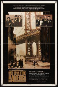 9h581 ONCE UPON A TIME IN AMERICA advance 1sh '84 De Niro, James Woods, directed by Sergio Leone!
