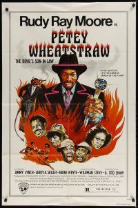 9h609 PETEY WHEATSTRAW 1sh '77 rare Rudy Ray Moore, The Devil's Son-In-Law!