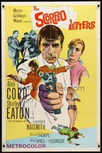 9h722 SCORPIO LETTERS 1sh '67 Richard Thorpe, cool art of Alex Cord with pistol!