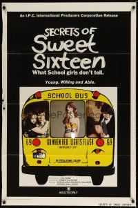 9h730 SECRETS OF SWEET SIXTEEN 1sh '74 what young, willing and able school girls don't tell!