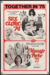 9h738 SEX CLINIC '74/MASSAGE PARLOR '73 1sh '75 see it with the love of your life, sexy double-bill!