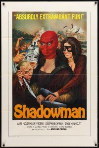9h743 SHADOWMAN 1sh '75 Nuits rouges, art from wacky Georges Franju mystery!
