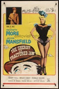 9h747 SHERIFF OF FRACTURED JAW 1sh '59 sexy burlesque Jayne Mansfield, sheriff Kenneth More!
