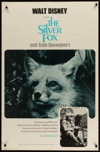 9h753 SILVER FOX & SAM DAVENPORT 1sh R73 Roy Edward Disney, cute image of fox!