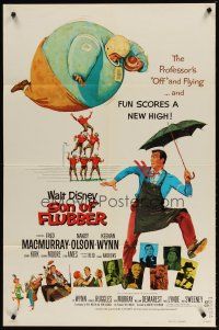 9h772 SON OF FLUBBER 1sh R74 Walt Disney, art of absent-minded professor Fred MacMurray!