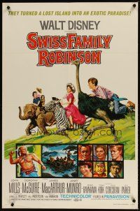 9h809 SWISS FAMILY ROBINSON 1sh R75 John Mills, Walt Disney family fantasy classic!