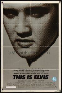 9h856 THIS IS ELVIS 1sh '81 Elvis Presley rock 'n' roll biography, portrait of The King!