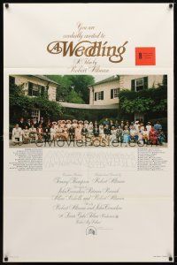 9h940 WEDDING teaser 1sh '78 Robert Altman, Carol Burnett, Mia Farrow, cast portrait!