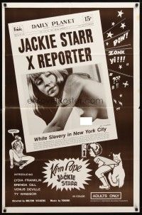 9h955 WHITE SLAVERY IN NEW YORK 1sh '75 Kim Poper as Jacky Starr, X Reporter!