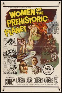 9h978 WOMEN OF THE PREHISTORIC PLANET 1sh '66 savage planet women attack female space invaders!