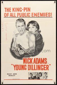 9h990 YOUNG DILLINGER military 1sh '65 Nick Adams, Mary Ann Mobley, filmed with machine-gun speed!