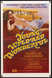 9h995 YOUNG, WILD & WONDERFUL 1sh '80 Arcadia Lake, Kandi Barbour, sexy artwork!