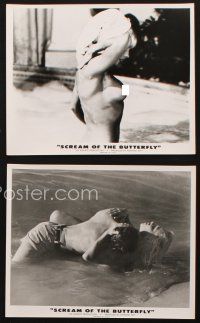 9j802 SCREAM OF THE BUTTERFLY 4 8x10 stills '65 incredibly sexy close ups of topless Nelida Lobato!