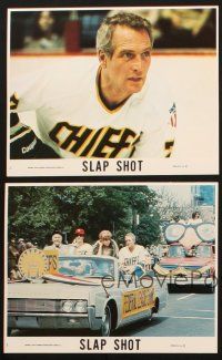 9j179 SLAP SHOT 4 8x10 mini LCs '77 angry Paul Newman, Michael Ontkean, great ice hockey images!
