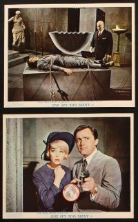 9j070 ONE SPY TOO MANY 8 color English FOH LCs '66 Robert Vaughn, David McCallum, The Man from UNCLE