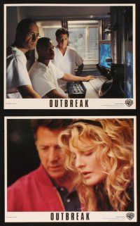 9j080 OUTBREAK 8 8x10 mini LCs '95 Dustin Hoffman, Rene Russo, Morgan Freeman, Cuba Gooding Jr.!