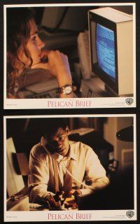 9j158 PELICAN BRIEF 6 8x10 mini LCs '93 Julia Roberts, Denzel Washington, Sam Shepard, Grisham novel