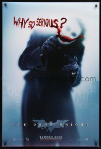 9k108 DARK KNIGHT teaser DS 1sh '08 Heath Ledger as the Joker, why so serious?