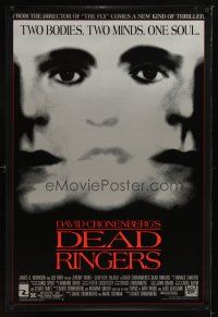 9k115 DEAD RINGERS 1sh '88 Jeremy Irons & Genevieve Bujold, directed by David Cronenberg!