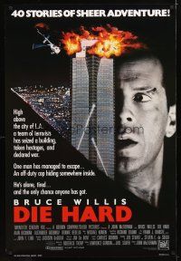 9k125 DIE HARD int'l 1sh '88 Bruce Willis vs twelve terrorists, action classic!
