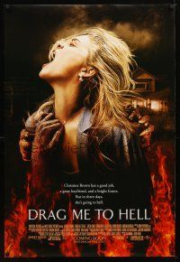 9k134 DRAG ME TO HELL advance DS 1sh '09 Sam Raimi horror, Lohman being dragged down into flames!