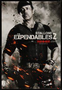 9k154 EXPENDABLES 2 teaser DS 1sh '12 great image of tough-guy Sylvester Stallone!