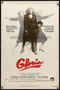 9k207 GLORIA 1sh '80 John Cassavetes directed, cool images of Gena Rowlands!