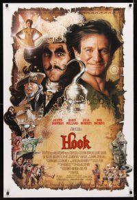 9k272 HOOK 1sh '91 artwork of pirate Dustin Hoffman & Robin Williams by Drew Struzan!