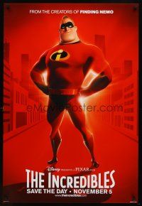 9k293 INCREDIBLES advance DS 1sh '04 Disney/Pixar animated sci-fi superhero family, Mr. Incredible!