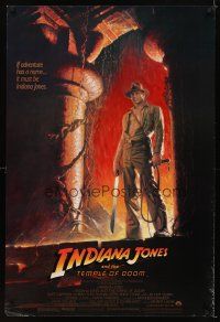 9k304 INDIANA JONES & THE TEMPLE OF DOOM 1sh '84 adventure is Ford's name, Bruce Wolfe art!