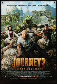 9k343 JOURNEY 2: THE MYSTERIOUS ISLAND advance DS 1sh '12 Dwayne Johnson, Michael Caine!