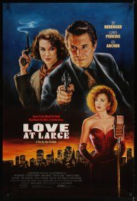 9k424 LOVE AT LARGE 1sh '90 film noir artwork of Tom Berenger, Elizabeth Perkins, Anne Archer!