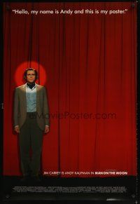 9k445 MAN ON THE MOON DS 1sh '99 great image of Jim Carrey as Andy Kaufman on stage!