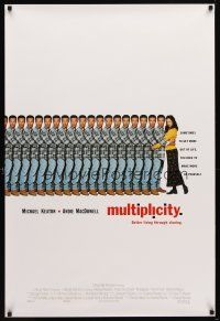 9k508 MULTIPLICITY int'l DS 1sh '96 many Michael Keatons hug one Andie MacDowell!
