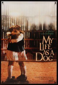 9k517 MY LIFE AS A DOG 1sh '87 Lasse Hallstrom's Mitt liv som hund, cute image of kids!