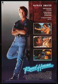 9k672 ROAD HOUSE 1sh '89 full-length Patrick Swayze is the best bouncer in the business!