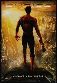 9k729 SPIDER-MAN 2 teaser DS 1sh '04 cool image of Tobey Maguire as superhero, choice!