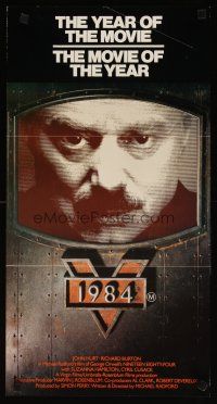 9m681 1984 Aust daybill '84 George Orwell, John Hurt, creepy image of Big Brother!
